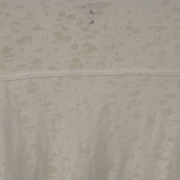 3/$30 New DIRECTIONS Cream Long Sleeve Burnout Scoop Neck Blouse Size Medium - Picture 5 of 8